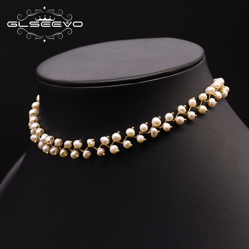 Pearl Trim Chain - Glseevo Natuurlijke Zoetwater Parel Choker Ketting