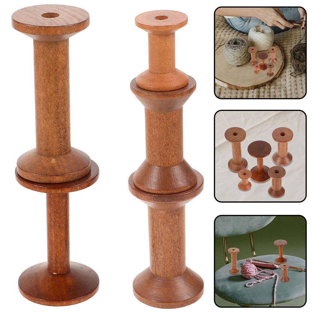 Embroidery Craft - 7-delige houten draadspoelen, vintage lege houten