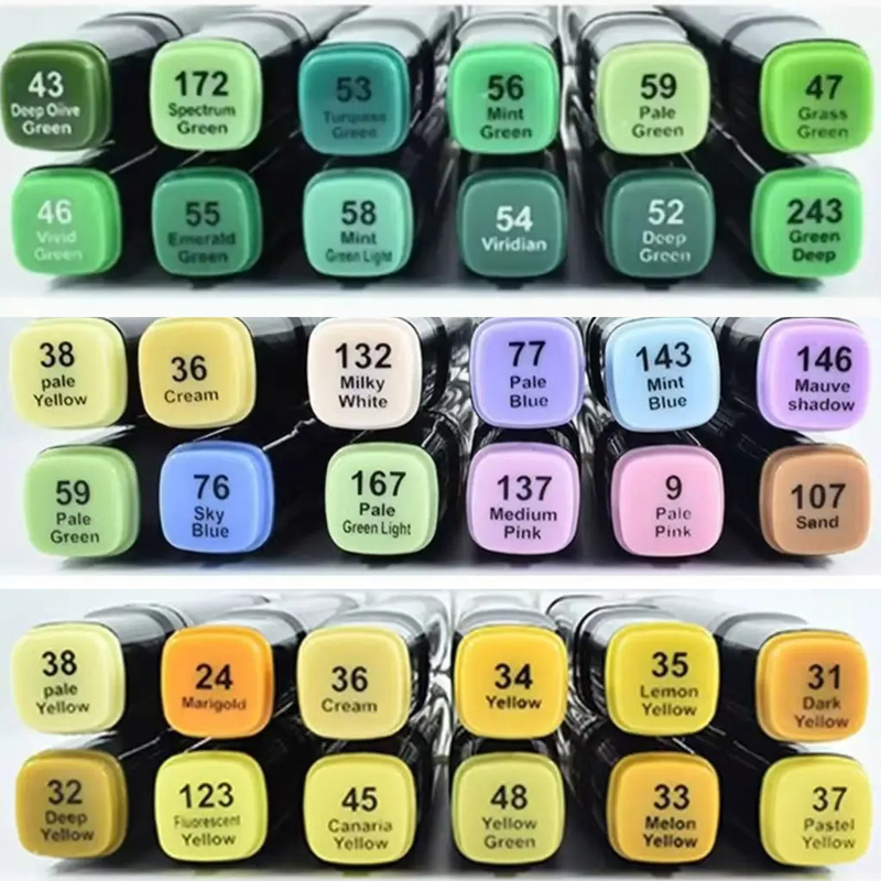 Copic Marker Sketch - 12 kleuren/set Macaron alcoholgebaseerde markers Dual