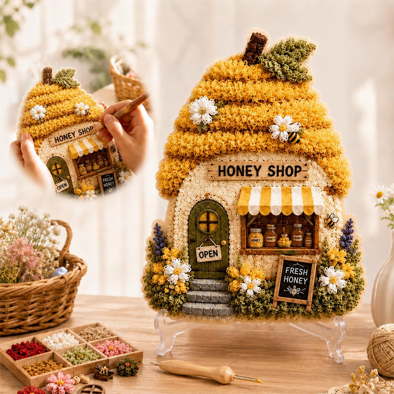 3D Mushroom House Poke Art DIY - Embroidery Craft recensie en prijs