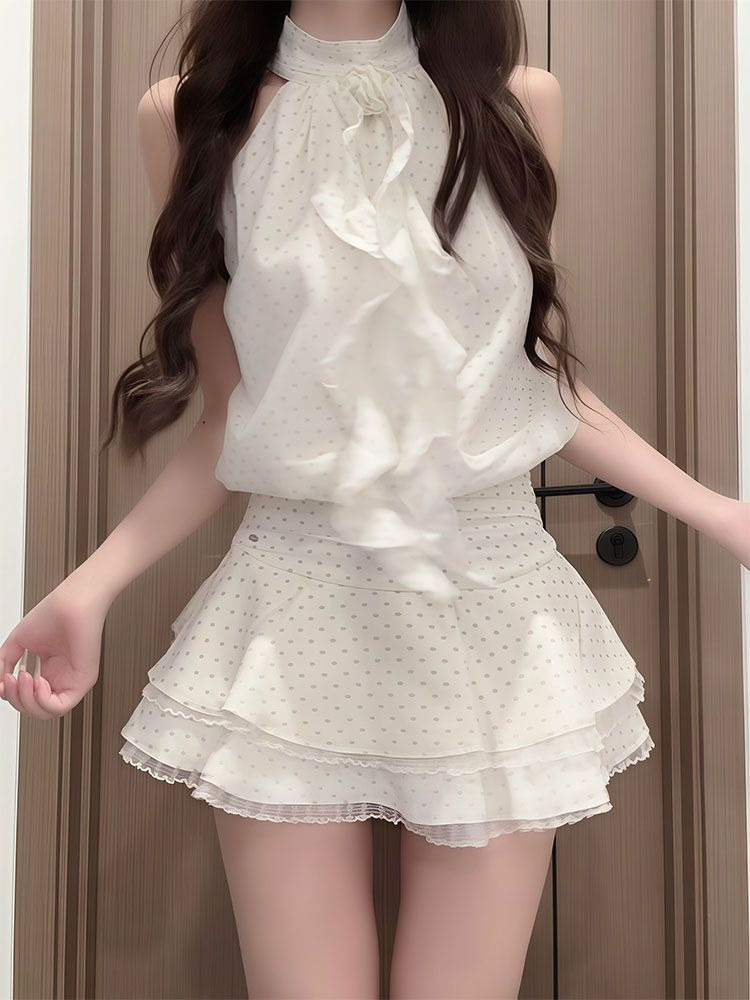 Franse zoete polkadot 2-delige - Elastic Lace Trim recensie en prijs