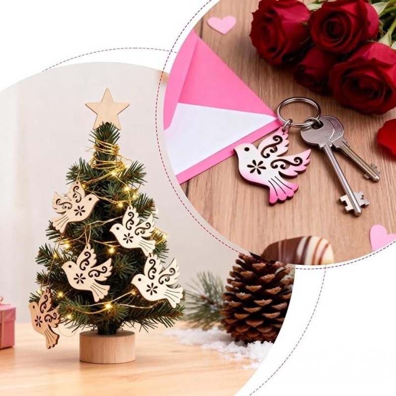 50 stuks onafgewerkte houten v - Craft Embellishments recensie en prijs