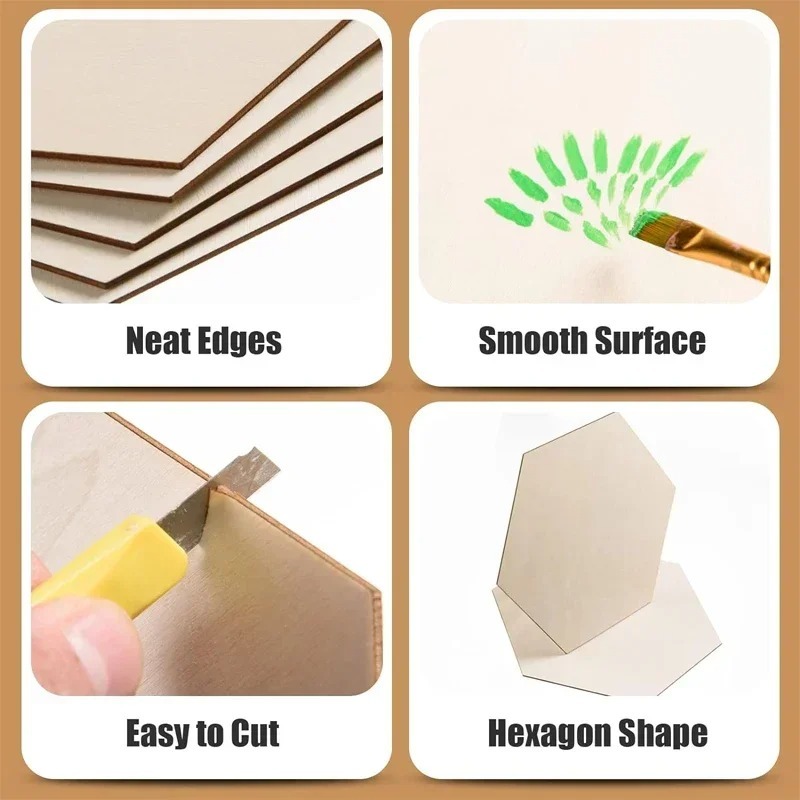 10-120mm Houten Zeshoek Blank  - Christmas Craft Embellishment recensie en prijs