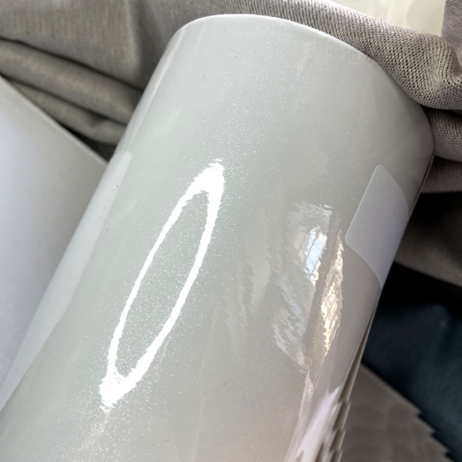 50cm*600cm Hoogglans Witte Gli - Glitter Vinyl Roll recensie en prijs